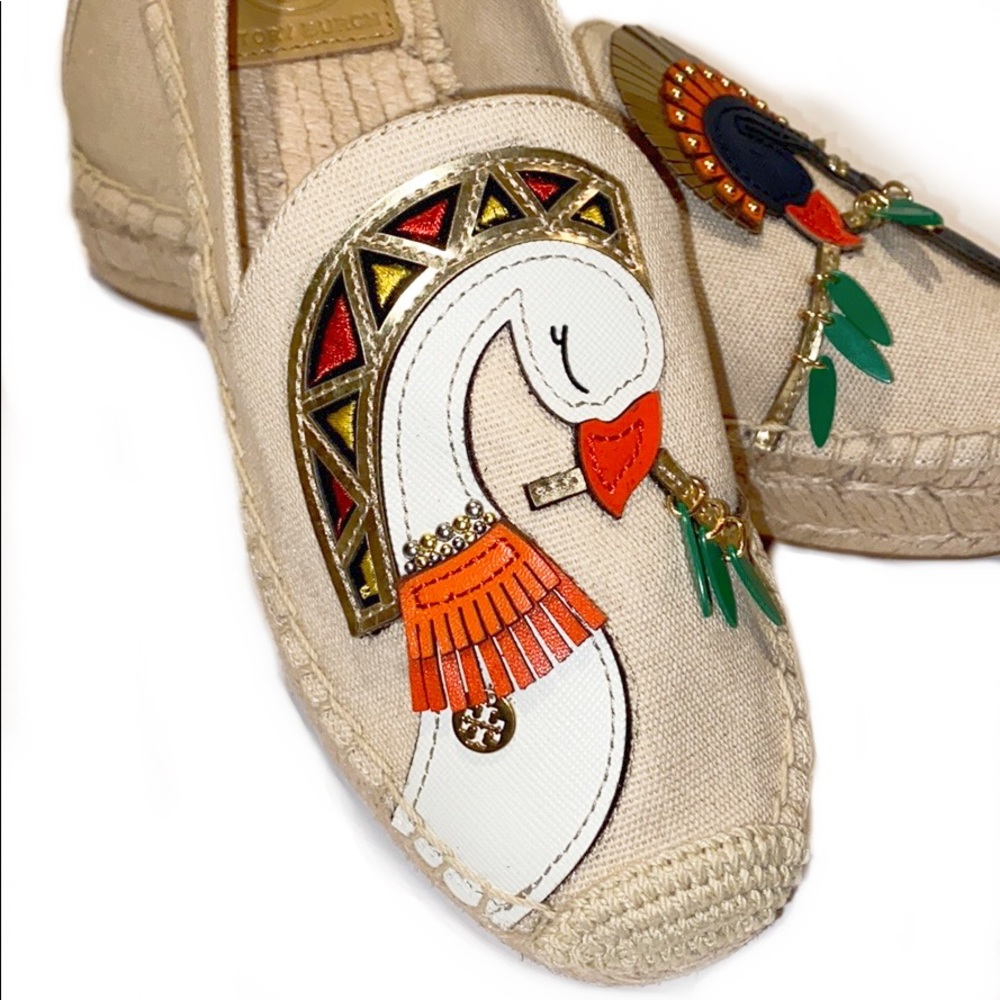 NIB Tory Burch Parrot Espadrille Dulce de Leche - Picture 2 of 8